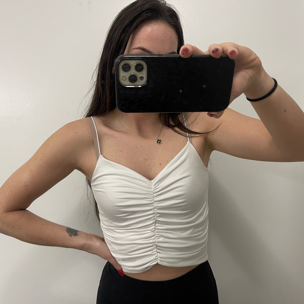 White Crop Tank - Size Small